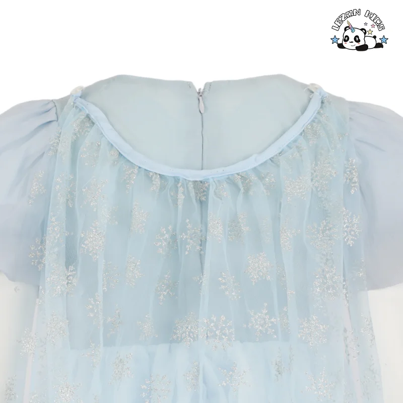 LEZONKIDS - New Summer Custom Bow White Tulle Sequined Party Dresses Birthday Dresses for Girl